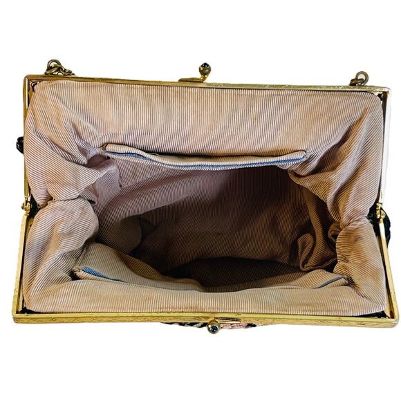 Vintage Purse Needlepoint Tapestry Handbag Bag 7.5" x 5.5" - Picture 7 of 11